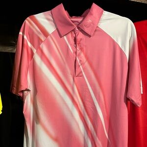 Slazenger Pink and White Gradient Polo Shirt